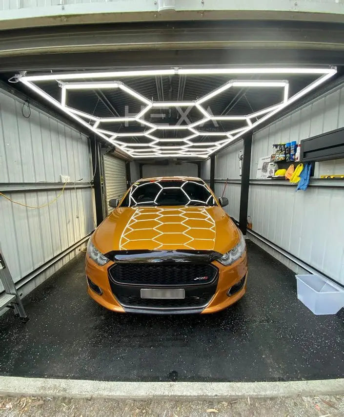 Single Garage Bordered - HEXA LED Lighting System Bordered Single Garage