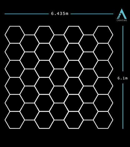 6.5m x 6.1m | Hexagon LED Lighting Fixture TRIPLE GARAGE GRANDE