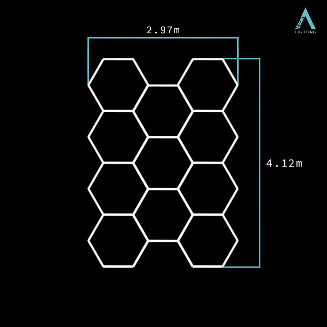 3m x 4.2m | Hexagon LED Lighting Fixture DODECA GRANDE
