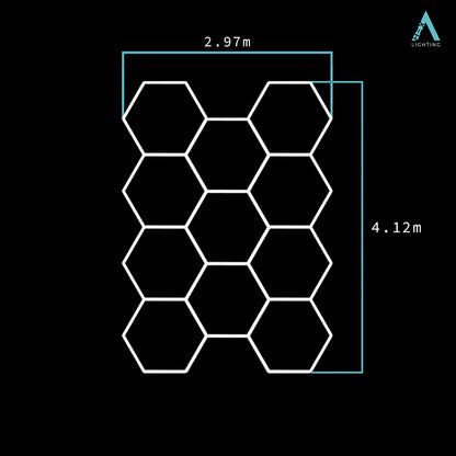 3m x 4.2m | Hexagon LED Lighting Fixture DODECA GRANDE