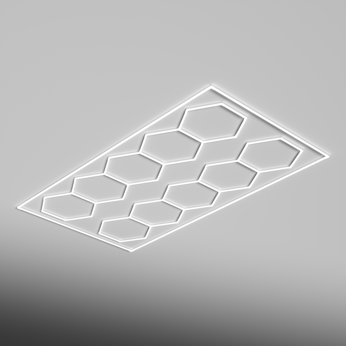 Bordered Double Row - Hexagon Lighting Fixture Bordered Double Row