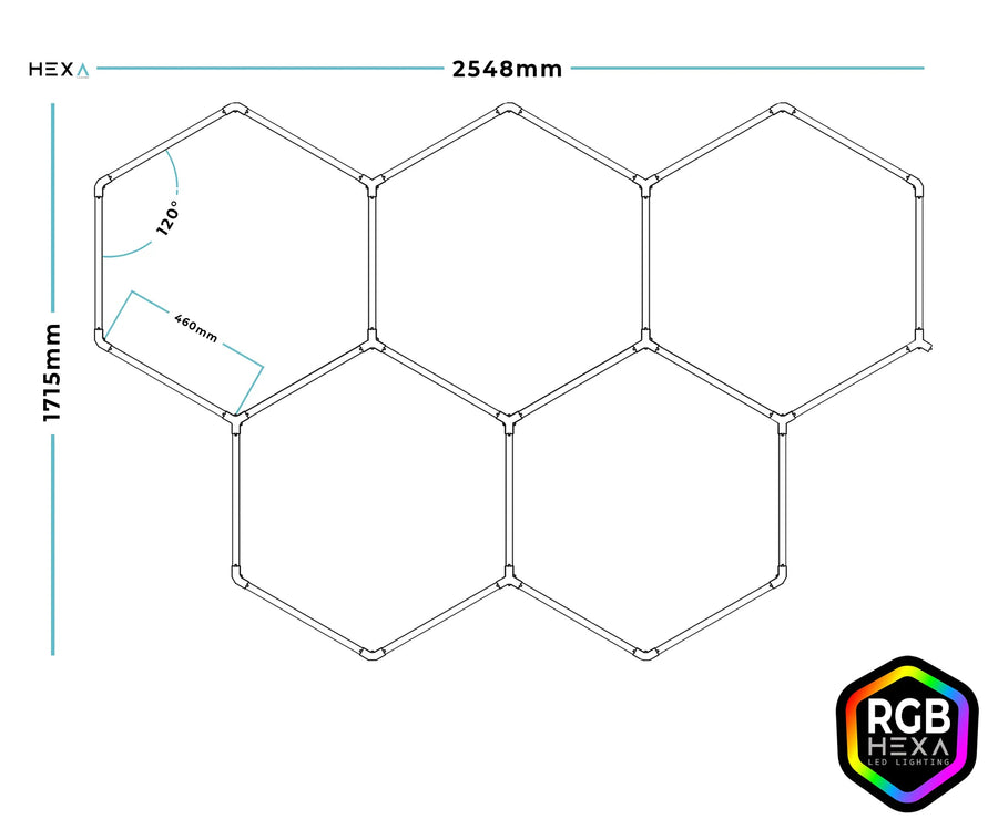 Pentos RGBW Hexagon Lighting Fixture (placeholder image, RGBW photography pending)