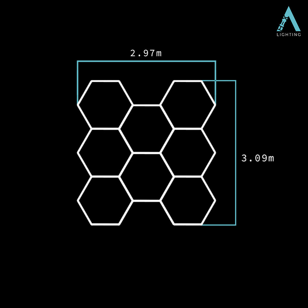 3m x 3.1m | Hexagon LED Lighting Fixture OCTO GRANDE