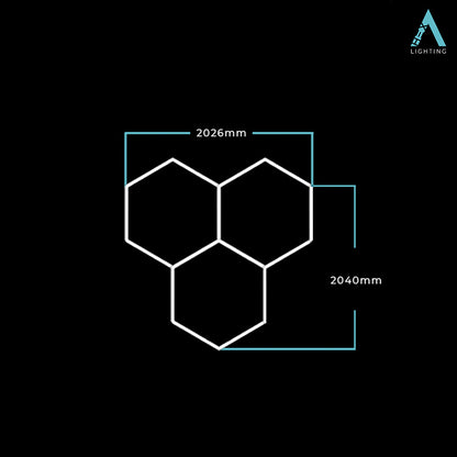 2.04m x 2.06m | Hexagon LED Lighting Fixture TRIOD GRANDE
