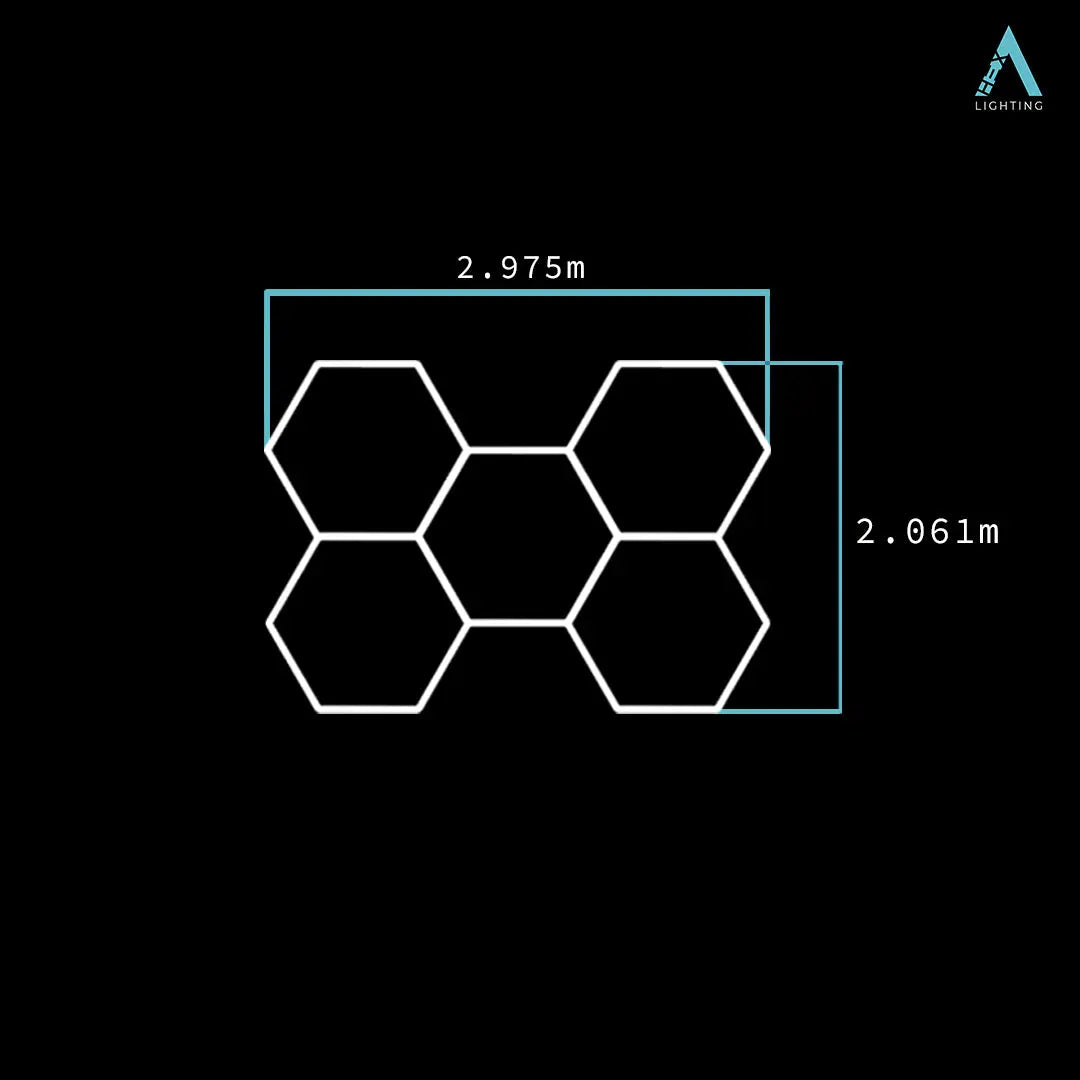 2.1m x 3m | Hexagon LED Lighting Fixture PENTA GRANDE