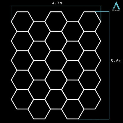 4.9m x 5.6m | Hexagon LED Lighting Fixture DOUBLE GARAGE GRANDE