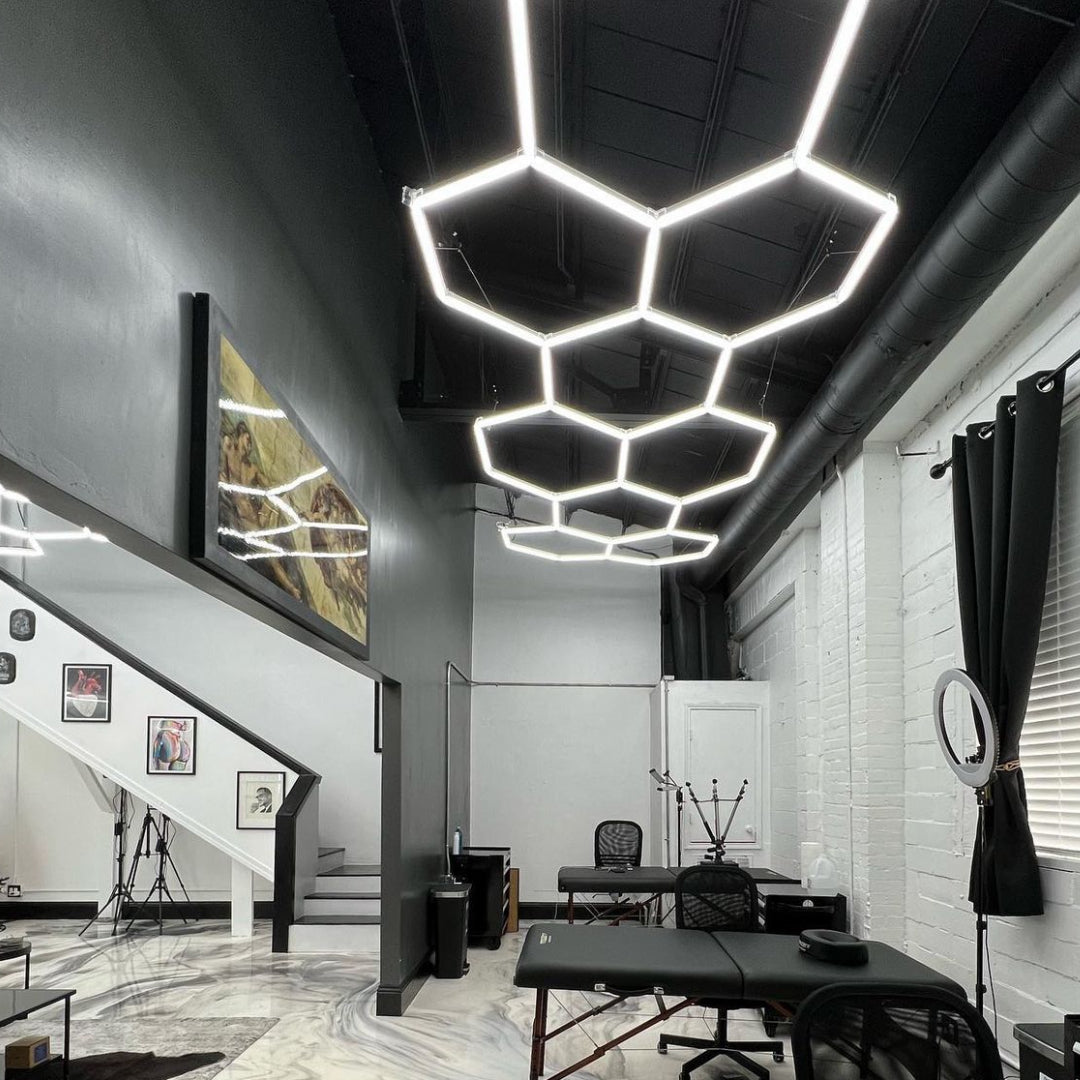 2.1m x 6.5m | Hexagon LED Lighting Fixture MEGA CLUSTER GRANDE