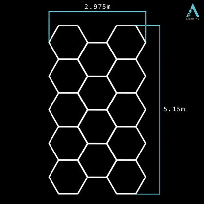 3m x 5.2m | Hexagon LED Lighting Fixture SINGLE GARAGE GRANDE