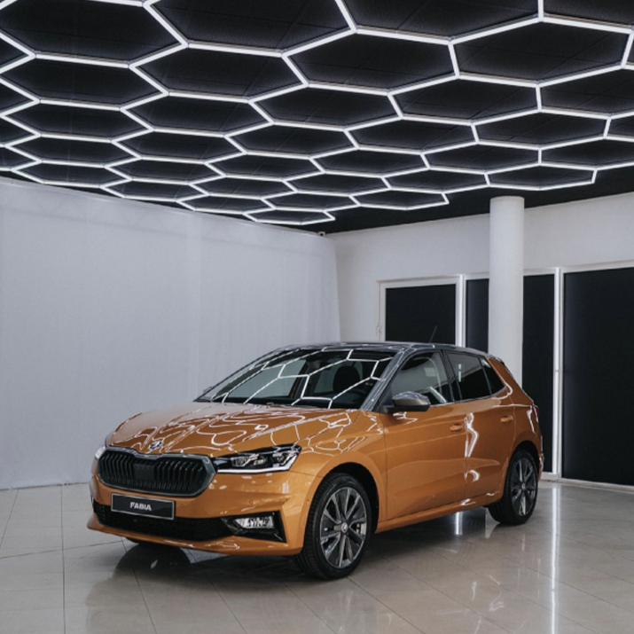 6.5m x 6.1m | Hexagon LED Lighting Fixture TRIPLE GARAGE GRANDE
